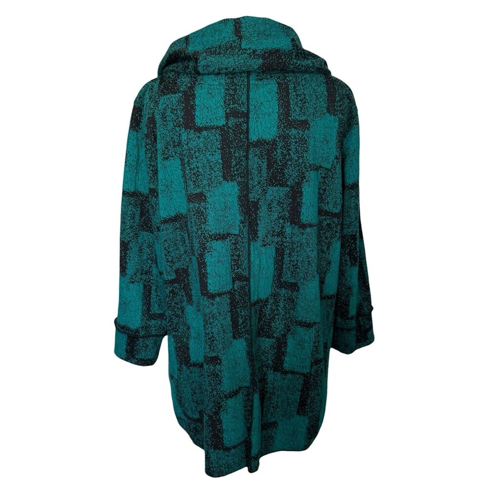 Ali Miles Textured Knit Tunic Top Removable Cowl Neck Scarf Green Black Size XL - Picture 5 of 16